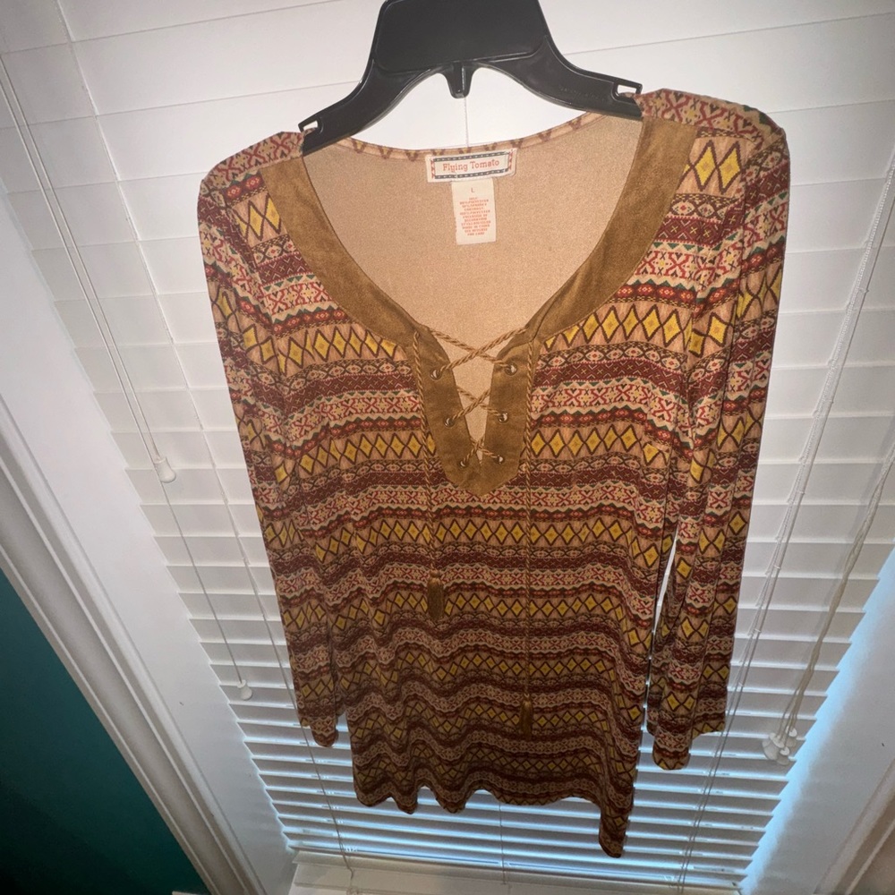 Long sleeve patterned dress